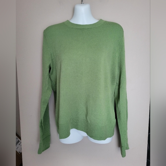 Valerie Stevens Green Crewneck Sweater Lightweight Knit Size Large - Picture 1 of 4
